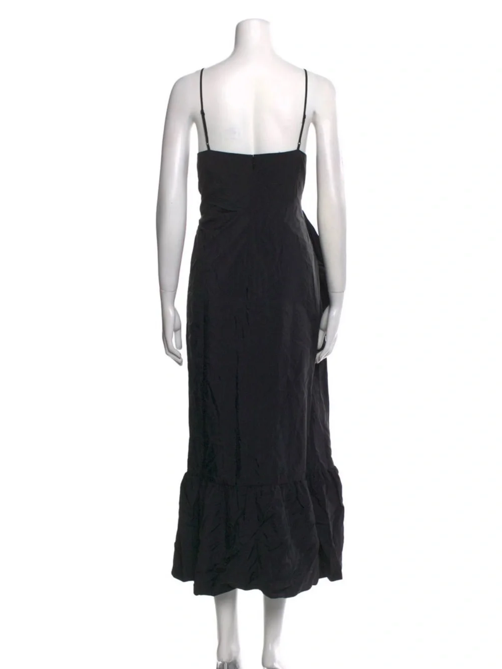 cinq a sept Black Halter Maxi Dress with Ruffle Detail - Picture 2 of 4
